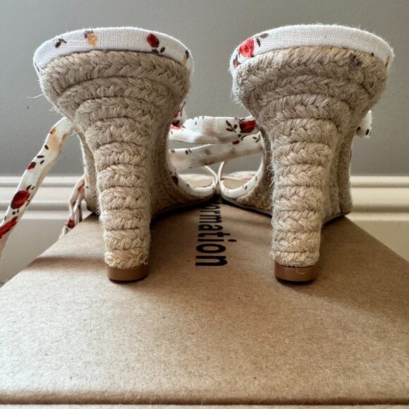 Reformation Alessa Lace-Up Wedge Espadrille Heels. Size 10. Like New. - Picture 3 of 9